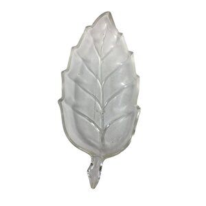 Clear Glass Leaf Shaped Bowl/Serving Dish - about 10'' Long